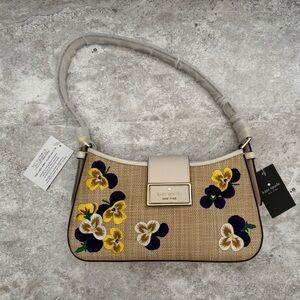 Kate Spade Straw Floral Embroidered Women's Bag